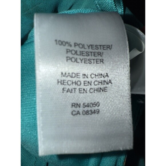 Evan Picone Lined Side Zip Dress Floral Teal Pockets Gathered Waist Size 14 - Picture 2 of 10